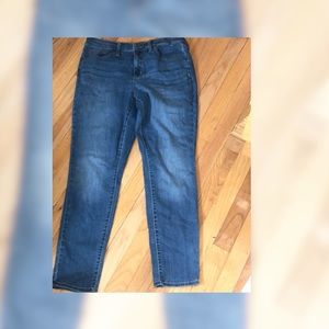 Blue denim skinny jeans